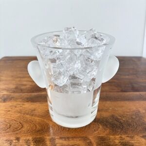Nautica Glassware Frost Block Clear Small Ice Bucket